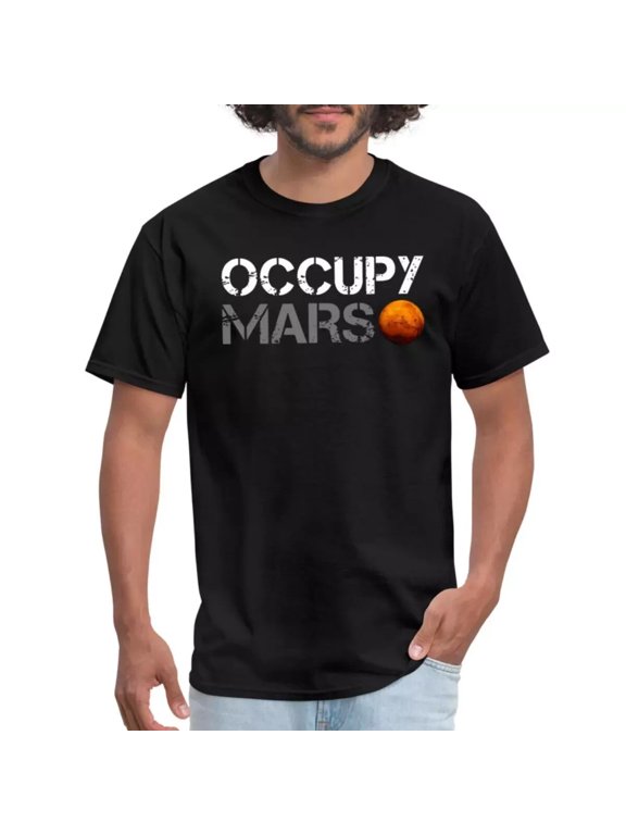 Occupy Mars Space Planet Nerdy Men's T-Shirt