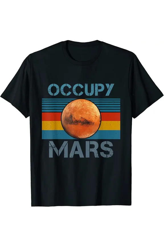Occupy Mars Vintage Funny Space Explorer Colonize Mars Tees T-Shirt
