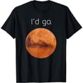 thumbnail image 1 of Occupy Mars gift- I'd go. Colonize Mars T-Shirt Black Large, 1 of 4