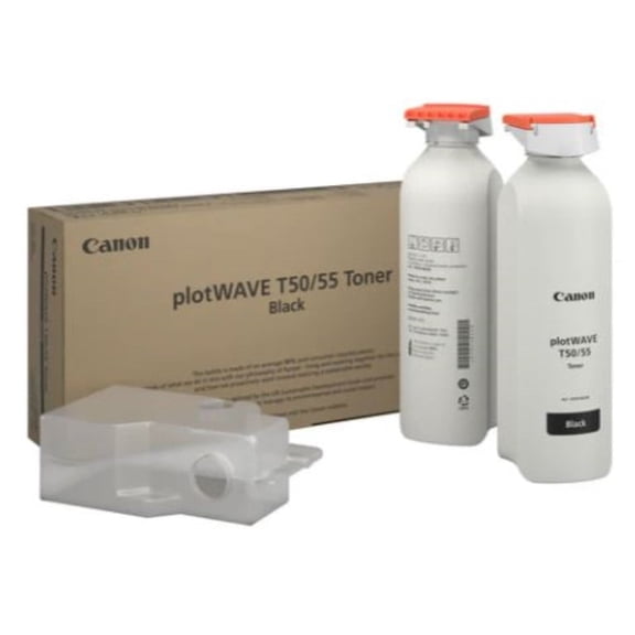 Oce Toner Canon plotWAVE Black Toner for NEW MODELS T50/T55 and OLDER MODELSS: 450/500/550 Model Printers 2/Carton (6816C001)