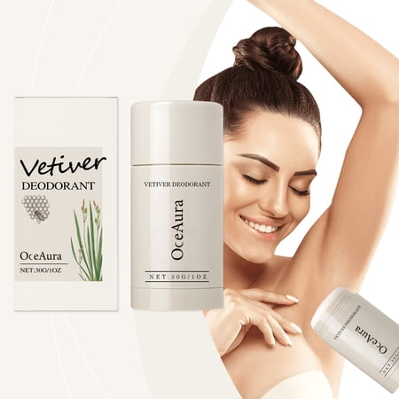 OceAura Vetiver Deodorant Stick, Natural Fragrance Gentle Clean Deodorant Refreshing Easy To Apply Balm