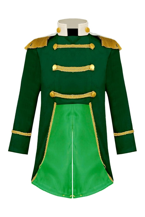 Baby Charming Prince for Boys Royal Prince Long Sleeve Velvet Tailcoat Romper Green 18-24M