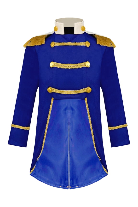 Baby Charming Prince for Boys Royal Prince Long Sleeve Velvet Tailcoat Romper Royal Blue 12-18M