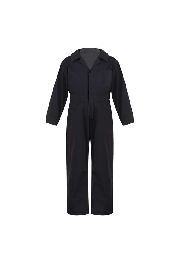 Boys Kids One Piece All in One Overalls Jumpsuit Children Boilersuit Dungarees Coverall Black 6