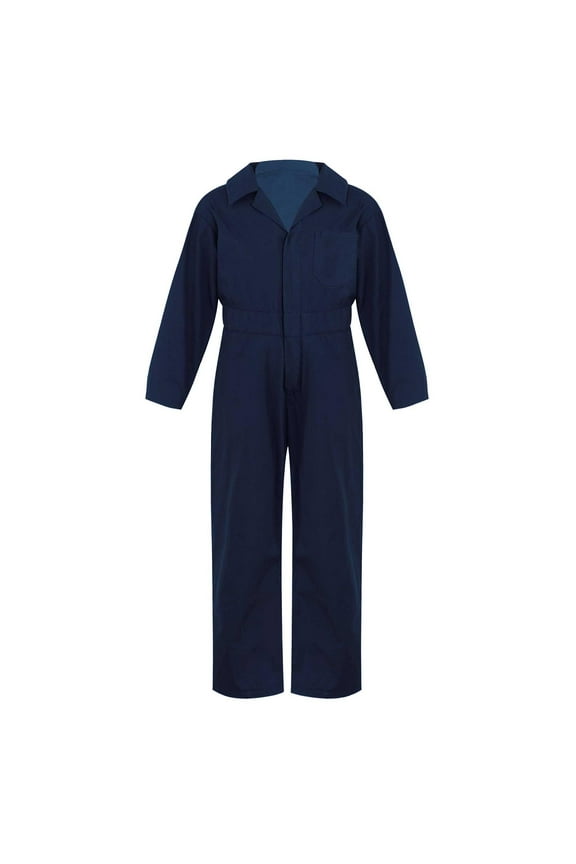 Boys Kids One Piece All in One Overalls Jumpsuit Children Boilersuit Dungarees Coverall Dark Blue 12