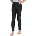 thumbnail image 1 of Ocealan Girls Athletic Leggings Kids High Waist Leggings Yoga Pants Leotards Gymnastic Sports Workout Black 14, 1 of 7