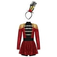 thumbnail image 1 of Ocealan Girls Ringmaster Dance Jumpsuits Sequins Long Sleeve Tassel Jumpsuits Red-B 6, 1 of 5