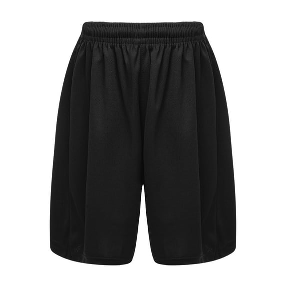 Ocealan Kids Basketball Mesh Shorts Boys Athletic Performance Booty Shorts Teamwear Drawstring Black 26