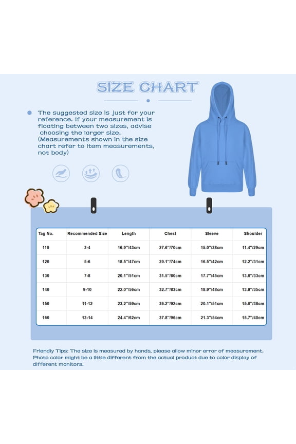 Kids Boys Girls Long Sleeve Hoodie Top Drawstring Sweatshirt with Pocket Solid Color Pullover Orange 160