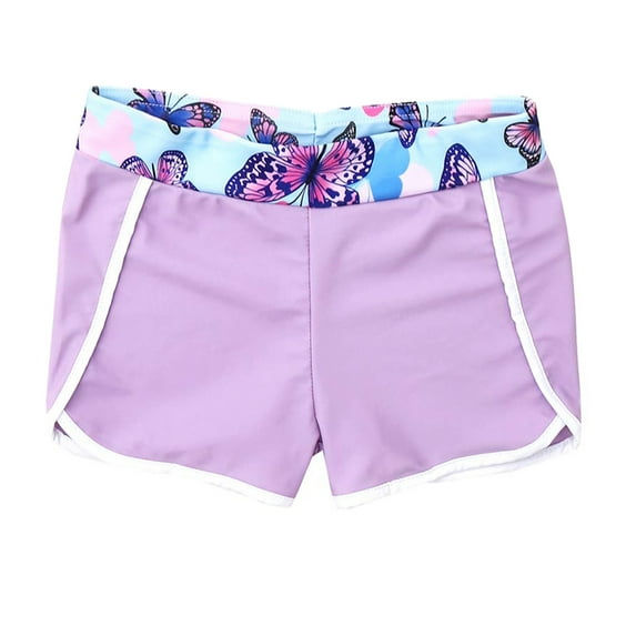 Ocealan Kids Girls Floral High Waist Swim Shorts Tankini Underpants Summer Hot Bottoms Butterfly 8