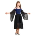 thumbnail image 1 of Ocealan Kids Girls Medieval Princess Dress-up Off Bell Sleeve Maiden Maxi Gown Dress Royal Blue 16, 1 of 6