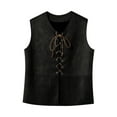 thumbnail image 1 of Ocealan Kids Medieval Pirates Suede Waistcoat Lace Up Vest Top Sailor Short Coat Black 8, 1 of 5