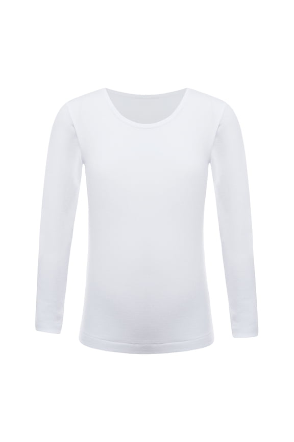 Kids Thermal Shirt Baselayer Top Unisex Boys Girls Long Johns Long Sleeve T Shirt Tops Type B White M