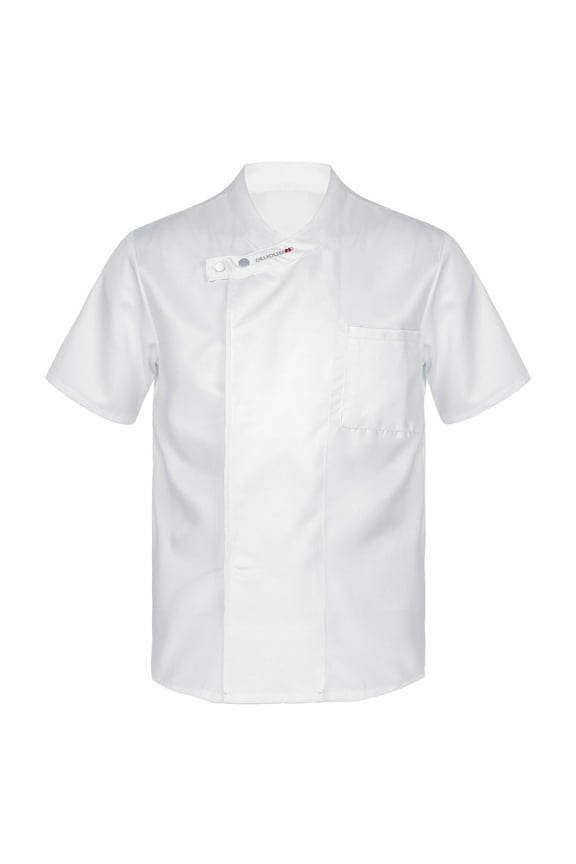 Unisex Chef Jackets Mens Short Sleeve Chef Coat Regular-Fit Restaurant Hotel Work Uniform White XXL