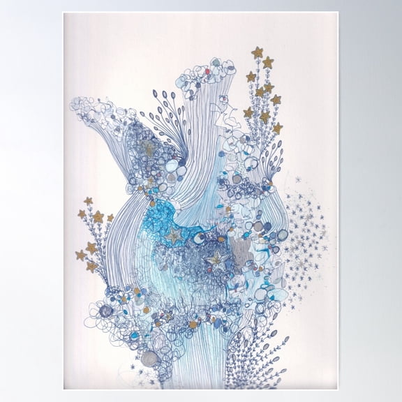 Ocean Abstract Poster Wall Art, Modern Wall Decor For Living Room Bedroom, 8x12 UNFRAMED