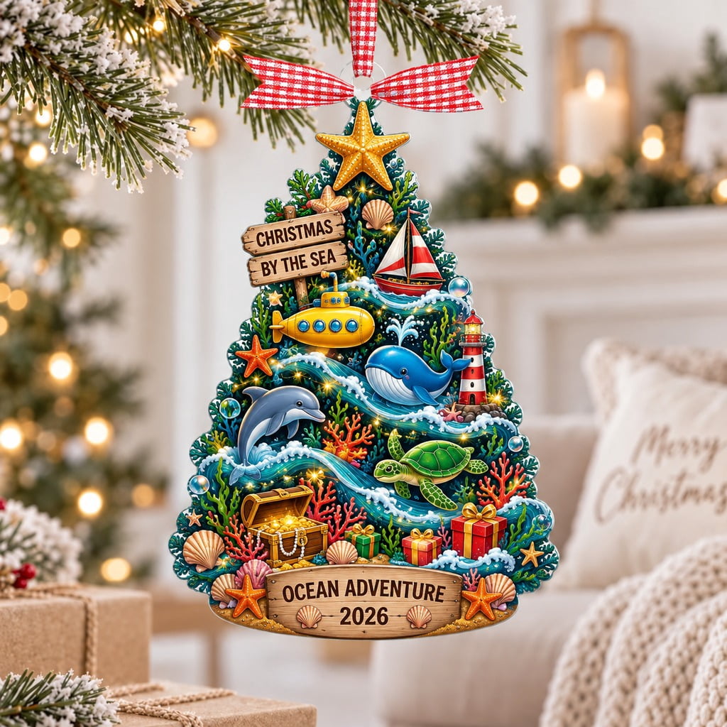 Ocean Adventure Christmas Tree Ornament With Sea Life - Walmart.com