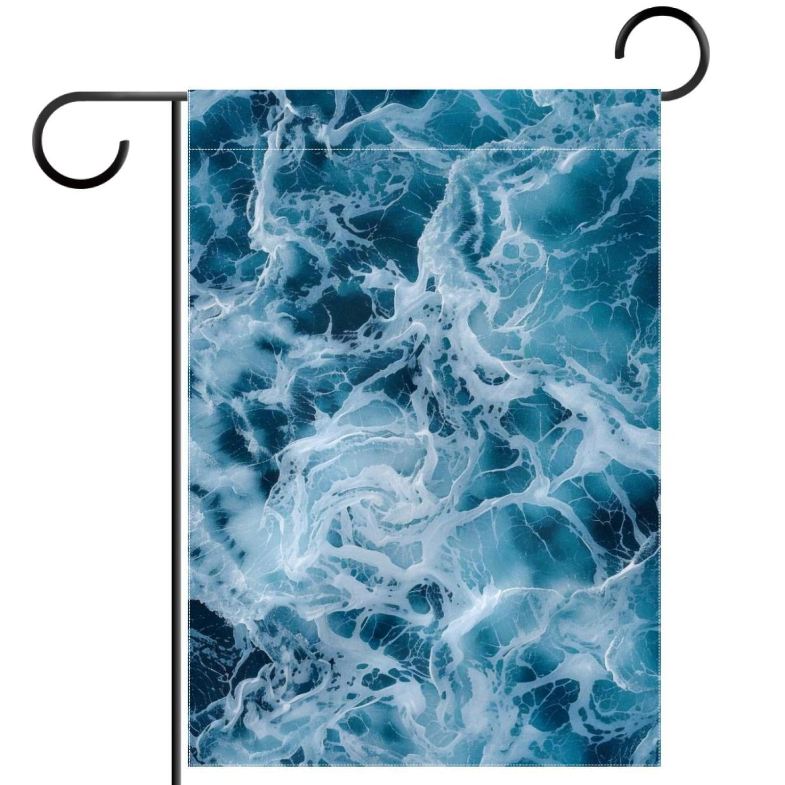 Ocean Aesthetic Pattern Garden Flags, 12 x 18 Inch Double Sided