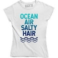 thumbnail image 1 of Ocean Air Salty Hair Seaside Sand Beach Fashion Funny Slogan Women T-Shirt, 1 of 4
