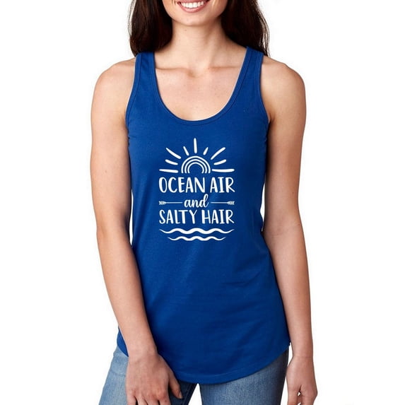 Ocean Air Salty Hair. Women Racerback Tank, Female Small