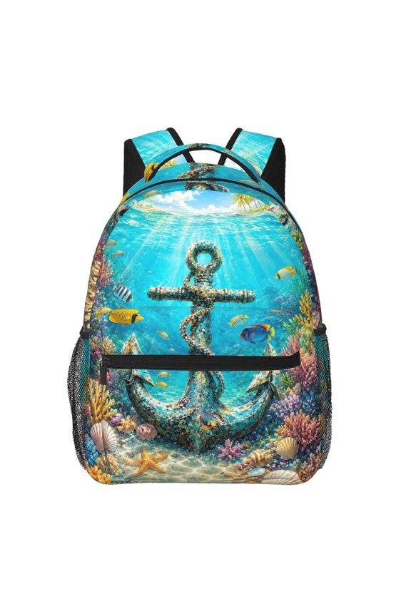 Ocean Anchor Coral Reef Backpack Lightweight Travel Bag for Men and Women