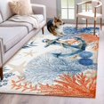 thumbnail image 1 of Ocean Anchors Area Rugs 4x6 ft Orange Blue Summer Sea Corals Shells Starfish Washable Rug Non Slip Indoor Carpet Absorbent Floor Mat for Living Room Bedroom Dining Room, 1 of 9