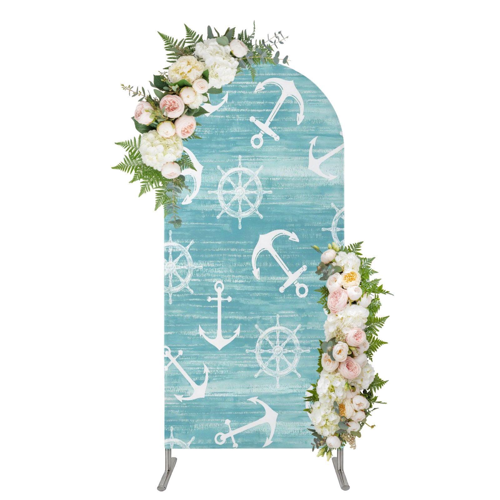 Ocean Anchors Rudder Arch Backdrop Cover 4FT, Nautical Coastal Simple ...