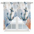 thumbnail image 1 of Ocean Anchors Swag Valances for Windows 2 Pack Orange Blue Summer Sea Corals Shells Starfish Swag Kitchen Curtains 45 Inches Long Rod Pocket Short Window Treatment for Kitchen Bathroom 36"x45", 1 of 9