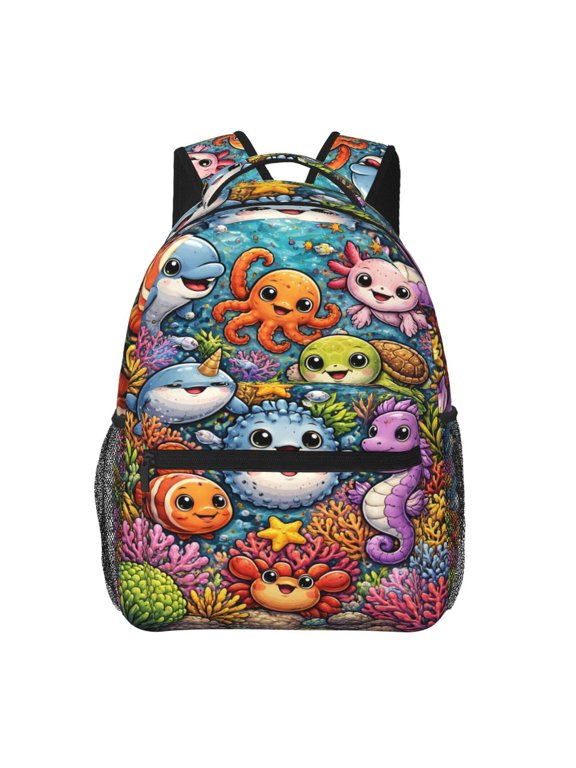Ocean Animal Backpack Lightweight Travel Bag for Men and Women