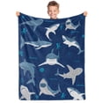 thumbnail image 1 of Ocean Animal Blanket Smooth Soft Starfish Shark Turtle Print Blanket Kid Baby for Sofa Chair Bed Office Travelling Camping 40x50 Inch, 1 of 7