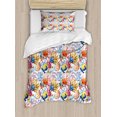 thumbnail image 1 of Ocean Animal Decor Twin Size Duvet Cover Set, Coral Reef Scallop Shells Fish Figures Sea Plants Polyp Murky Nautical Decor, Decorative 2 Piece Bedding Set with 1 Pillow Sham, Multi, by Ambesonne, 1 of 3