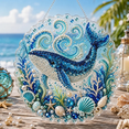 thumbnail image 1 of Ocean Animal Diamond Painting Kit,Beach Diamond Art, DIY Diamond Art Hanging Ornament Kit,Home Decor & Wall Decor,10in Acrylic Summer Coastal Window Suncatcher Craft Kit-C, 1 of 7