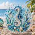 thumbnail image 1 of Ocean Animal Diamond Painting Kit,Beach Diamond Art, DIY Diamond Art Hanging Ornament Kit,Home Decor & Wall Decor,10in Acrylic Summer Coastal Window Suncatcher Craft Kit-G, 1 of 7