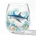 thumbnail image 1 of Ocean Animal Glassware,Clear Wine Goblets,Seaside Pattern Clear Stemless Wine Tumblers Tropical Summer Cocktail Cups(B4IN), 1 of 5