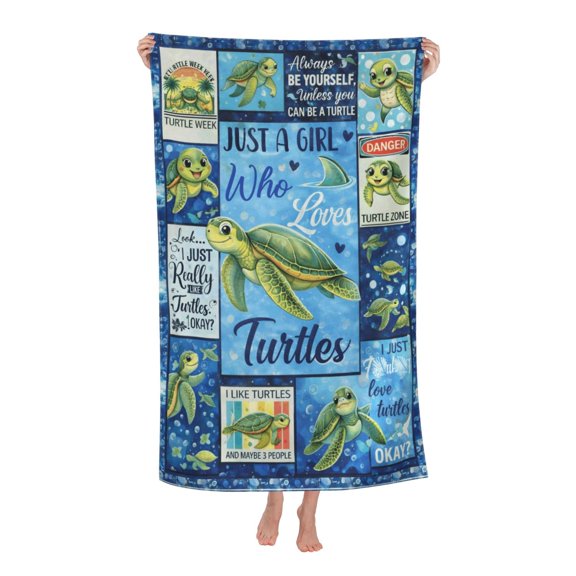 Ocean Animal Lovers Turtle Lover Bath Towel Soft and Highly Absorbent for Adults