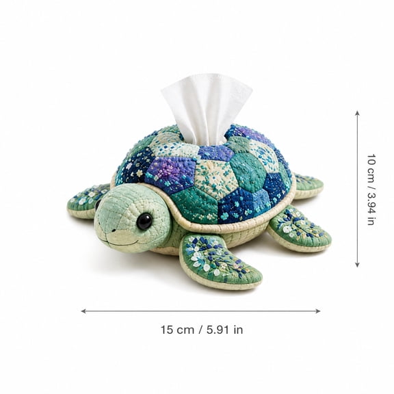 Ocean Animal Patchwork Tissue Box Cover DIY Kit Cute Animal Quilted Sewing Craft with Pre Cut Pieces for Adults and Beginners Handmade Home Decor