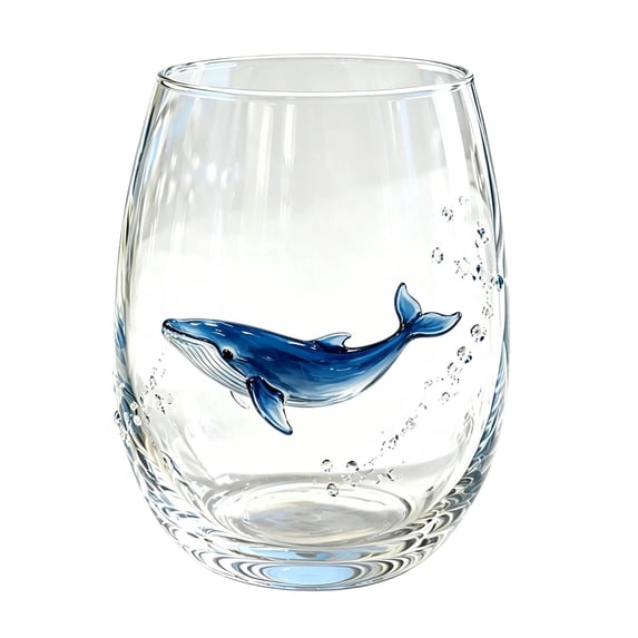 Ocean Animal Stemless Drinking Glasses 3.94in, Coastal Sea Creature Printed Cups, Decorative Beach Home Kitchen Bar Tumbler Decor,B by XSAOP
