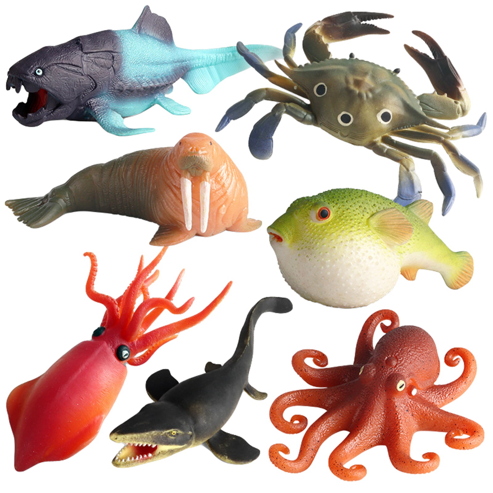 Ocean Animal Toys Smelless Stretch Toys, Rubber Sea Animal Figures ...