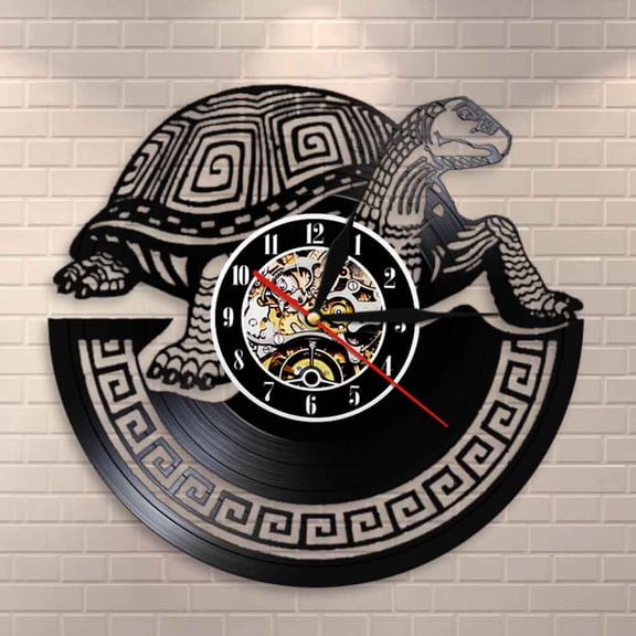 Ocean Animal Tribal Turtle Modern Wall Clock Sea Turtle Vinyl Record Wall Clock Tortoise Kid Room Nusery Wall Decor Turtle Gift