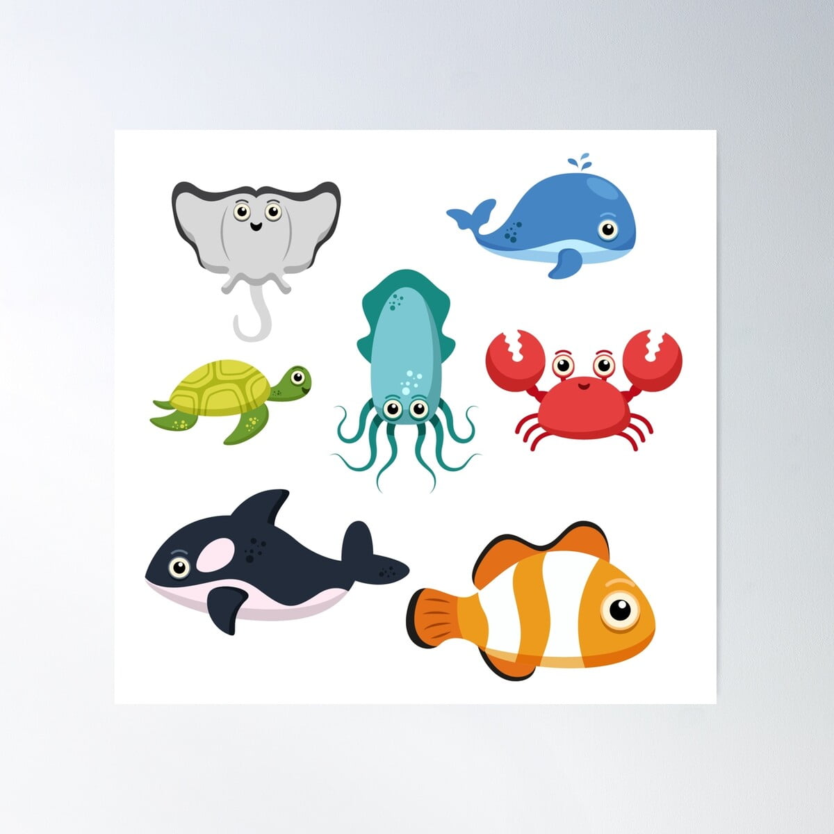 Picture of Ocean Animals Aquarium Poster Wall Art, Modern Wall Decor For Living ...