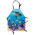 thumbnail image 1 of Ocean Apron Sea Turtle Putterfish Clownfish Swimming Subaquatic Tropical Life Fins Seaweed Print, Unisex Kitchen Bib Apron with Adjustable Neck for Cooking Baking Gardening, Multicolor, by Ambesonne, 1 of 3