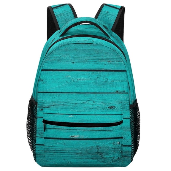 Ocean Aqua Blue Teal Old Wood Turquoise Backpack for Teenage Business Daypack College Canvas Bags Durable