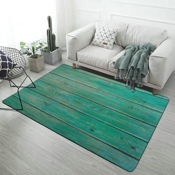 Ocean Aqua Blue Teal Old Wood Turquoise Carpet Style Living Room Bedroom Soft Comfy Rug Modern 3d Entry Mats Household