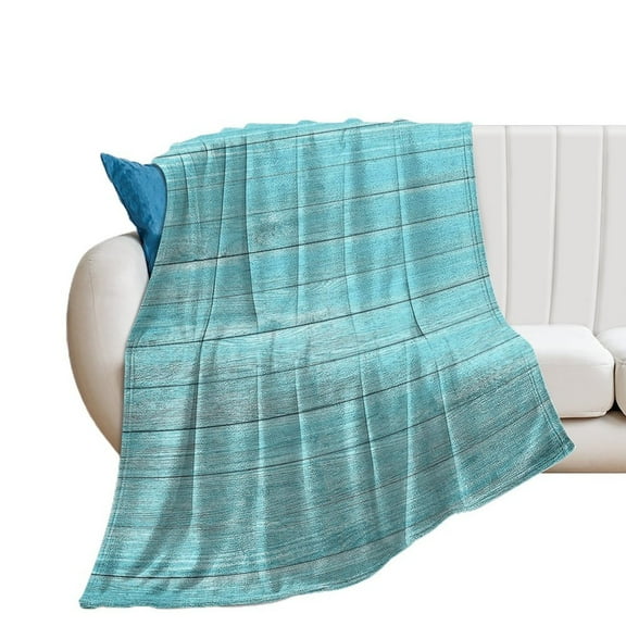 Ocean Aqua Blue Teal Old Wood Turquoise Throw Blanket Warm Microfiber Flannel Bedroom Decor Blankets For Beds
