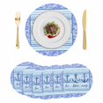 thumbnail image 1 of Ocean Archor Round 13 Inch Placemats Set of 6, Summer Rustic Nautical Coastal Beach Blue Stripes HeatResistant Non Slip Place Mats for Dining Table, Wipeable Kitchen Table Mats for Housewarming, 1 of 9