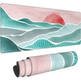 thumbnail image 1 of Ocean Art Abstract Sea Wave Teal Blue XXL XL Large Gaming Mouse Pad for Desk, Non-Slip Long Extended Keyboard Pads Mousepad Rubber Table Mat 31.5 X 11.8 Inch, 1 of 7