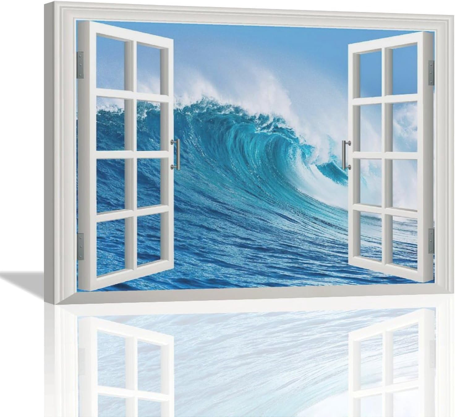 Ocean Beach Bathroom Wall Art Coastal Beach Pictures Wall Decor 3D ...