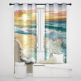 thumbnail image 1 of Ocean Beach Blackout Curtains Coastal Living Room Nautical Curtain Panel Sunset Seaside Bedroom Decor Sunrise Sea Scenery Window Drapes Printed Window Treatment Fabric 52 (W) x 84(L) Inch, 1 of 6