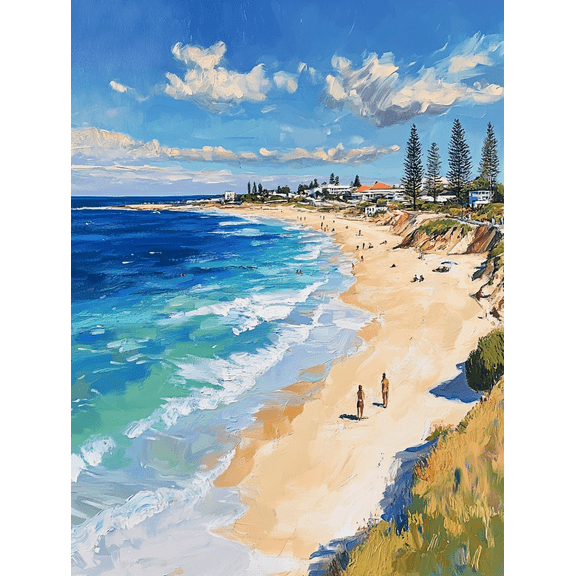 Ocean Beach Coastal Scene Canvas Wall Art Perfect for Living Room Bedroom Bathroom Office and Hotel Decoration