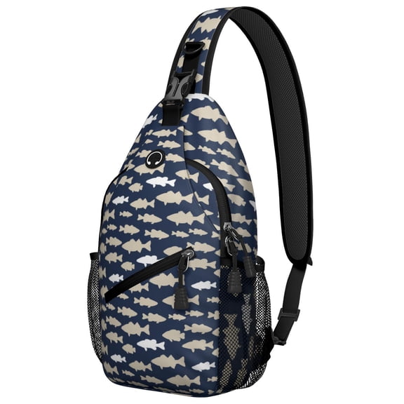 Ocean & Beach Coral Sling Bag - Durable Crossbody Shoulder Backpack with Versatile Wear & Travel-Ready Design - Tropical Fish & Seaside Inspired Pack for Outdoor Adventures, Commuting