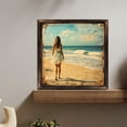 thumbnail image 1 of Ocean Beach Girl Artwork Wooden Sign Wall Plaque - Vintage Art Decoration, Wall Decoration - Ideal Gift For Home Decoration, Living Room, Bathroom, Bedroom, Garden, Dining, Bar, Cafe, Festival Part, 1 of 7